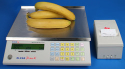 Waga ELZAB Prima K z drukarką ELZAB Talos - rozwiązanie wagowe umożliwiające druk na papierze termicznym - ciągłym (działy tematyczne, sery, wędliny, warzywa)