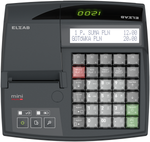 Kasa fiskalna ELZAB Mini online z klawiaturą modułową Bluetooth/ WiFi, Bluetooth/ GPRS, grafitowa