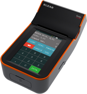 Mobilna kasa fiskalna ELZAB K10 online Bluetooth/ WiFi, Bluetooth/ GPRS, czarno-pomarańczowa