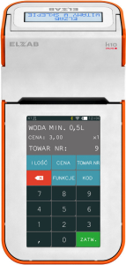 Mobilna kasa fiskalna ELZAB K10 online Bluetooth/ WiFi, Bluetooth/ GPRS, biało-pomarańczowa
