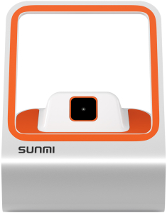 SUNMI Blink to wolnostojący czytnik przeznaczony dla klienta do odczytu kodów kreskowych z kart lojalnościowych czy też kodów QR z aplikacji ekranów telefonów.